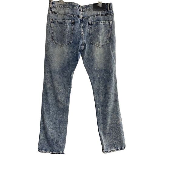 TRUE‎ ROCK Premium Men’s Distressed Destroyed Light Washed Jeans Size 36 - Picture 1 of 12